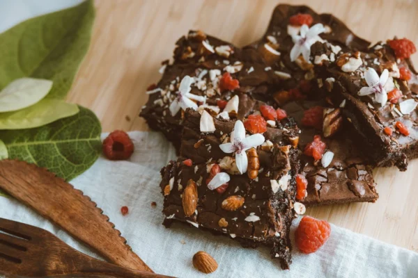 Chocolate Raspberry Nut Brownies